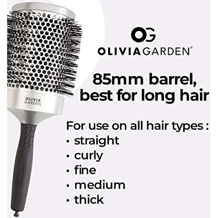 Olivia Garden - Essential Blowout Classic Haarbürste, 83 mm, wärmebeständiges Aluminium und antistatisch – Bild 3