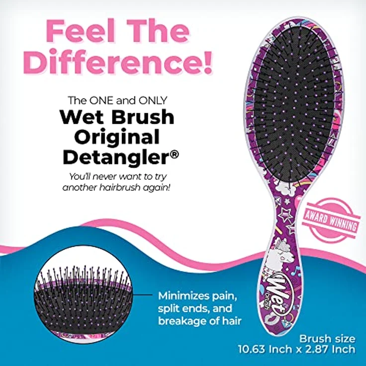 Wet Brush Original Detangler Happy Hair Llama, Haarbürste mit entwirrenden Borsten, Kunststoffgriff, 1 St. – Bild 2