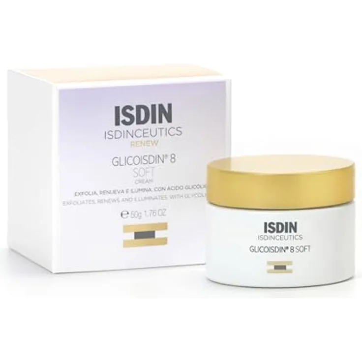 ISDIN Isdinceutics Glicoisdin Crema 8% 50 Ml, Gesichtsreinigung mit langlebiger und flexibler Gestaltung, weiß