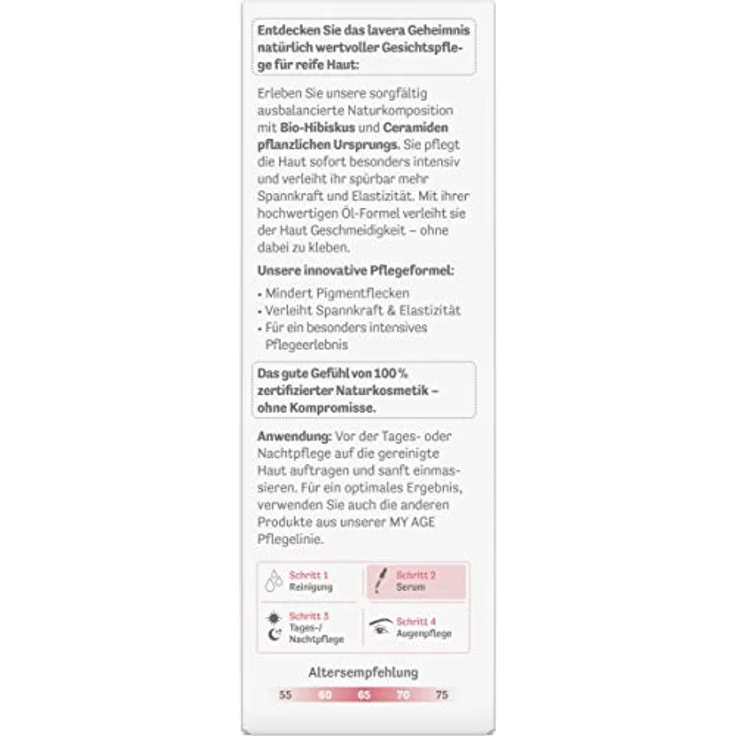 lavera MY AGE Intensiv Öl-Serum mit Bio-Hibiskus und Ceramiden, mindert Pigmentflecken, für reife Haut, zertifizierte Naturkosmetik, vegan, 30 ml – Bild 3