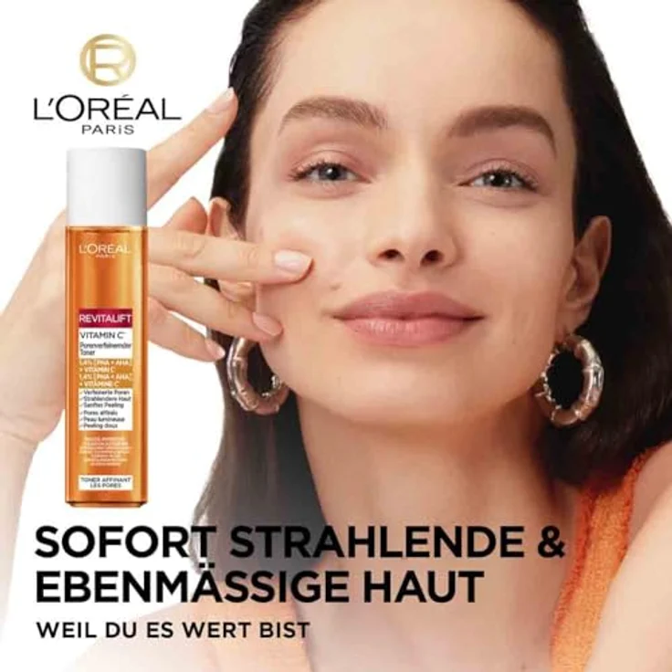 L’Oréal Paris Revitalift Vitamin C Toner, porenverfeinerndes Gesichtswasser mit 1.4 % PHA und AHA, 180 ml – Bild 2