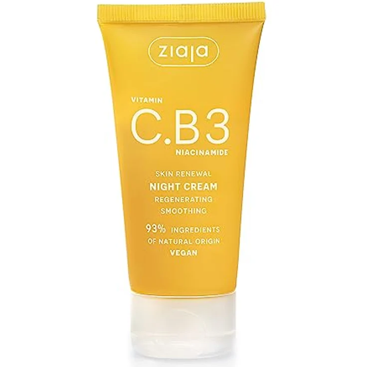 Ziaja Vitamin C.B3 Niacinamid Nachtcreme, 50 ml - Aktive Vitamin-infundierte Formel, spendet Feuchtigkeit und gleicht den Hautton aus, gesunder Glanz, geeignet für verschiedene Hauttypen – Bild 1