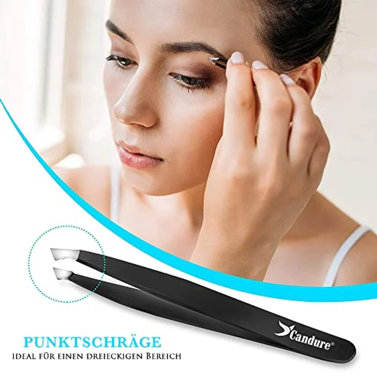 Candure Pinzetten Set 4-teiliges Präzisions-Pinzettenset aus Edelstahl, Anwendungsbereich: Augenbrauen, Verwendung zum: Formen & Zupfen - Preisvergleich – Bild 4