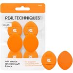 Real Techniques Mini Miracle Concealer Puff, 6er Pack, für flüssige und cremige Foundation und Concealer, gezieltes Abdecken von Augenpartien und Hautunreinheiten