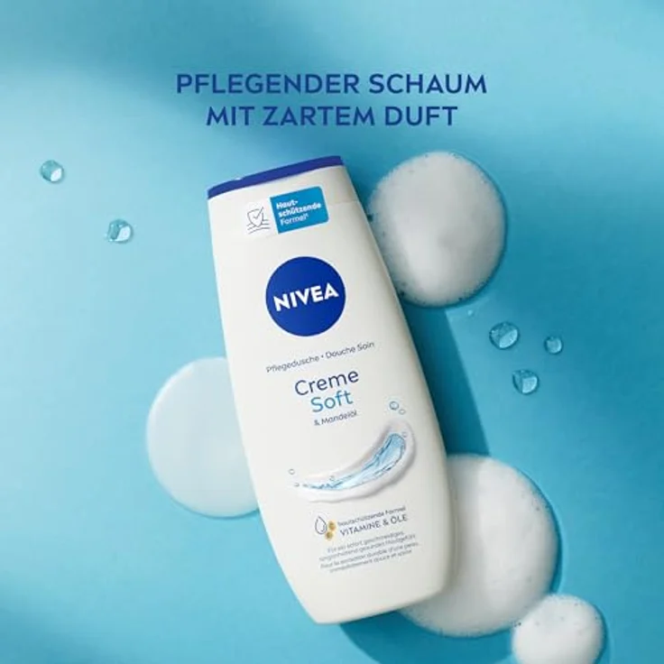 NIVEA Creme Soft Pflegedusche, feuchtigkeitsspendendes Duschgel mit Vitaminen und Mandel-Öl, pH-hautneutral, 250 ml – Bild 5