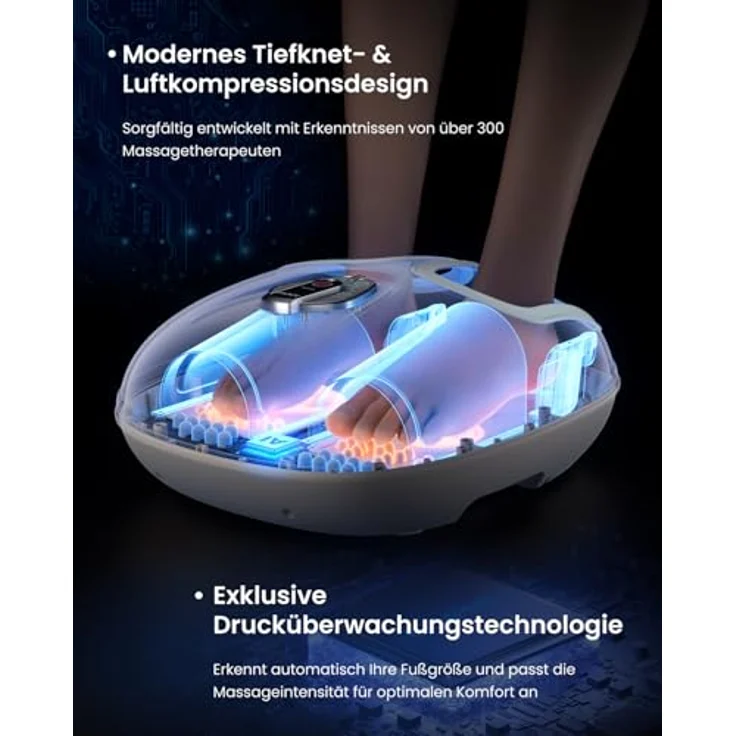 RENPHO Fußmassagegerät mit Wärme, Sprachsteuerung, 4 Wärmestufen, Drucküberwachungstechnologie – Bild 3