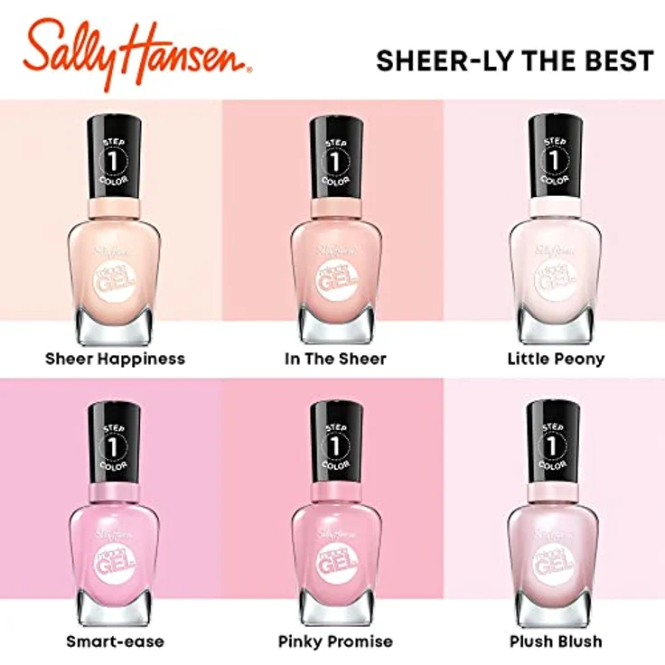 Sally Hansen Miracle Gel Nagellack 246 In The Sheer 14,7 ml, Farbton: Rosa – Bild 4