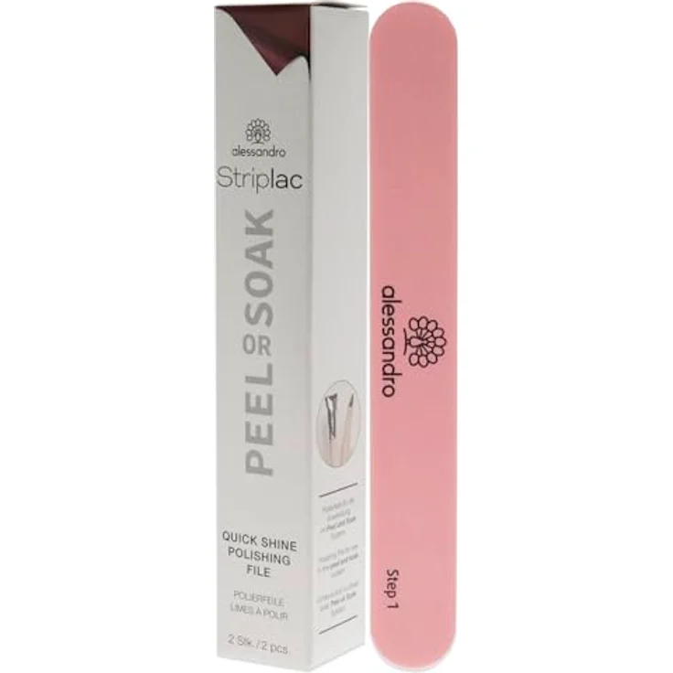 alessandro Striplac Peel Or Soak Polish File - Zwei-Step Polierfeile für hochglänzende Nägel, 2 x 1 Stück – Bild 4