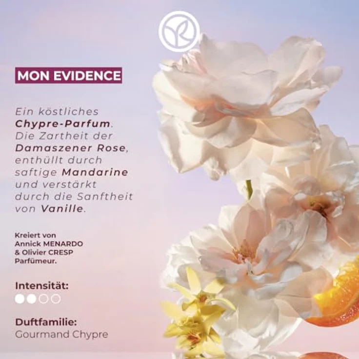 Yves Rocher Mon Evidence Parfum - Damen Holzig-florales Duftelixier -  Strahlende Mandarine, Damaszener-Rose, Vanille & Patschuli - 50 ml – Bild 3