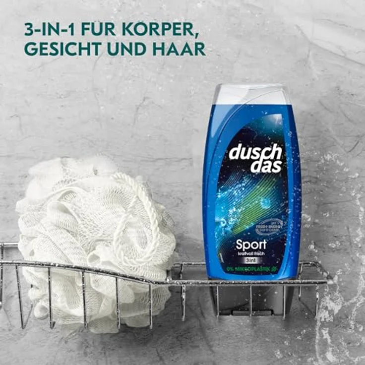 Duschdas 3-in-1 Duschgel & Shampoo Sport Duschbad mit Fresh-Energy-Duftformel 225 ml, kraftvoll-frischer Duft nach Zitrusfrüchten – Bild 5