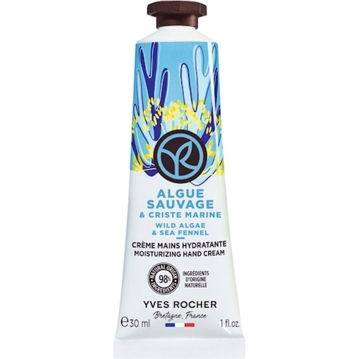 Yves Rocher Wild Algae & Sea Fennel Moisturizing Hand Cream, 30 ml - Feuchtigkeitsspendende Handcreme für Damen, 98% natürliche Inhaltsstoffe, ohne Silikone und Farbstoffe