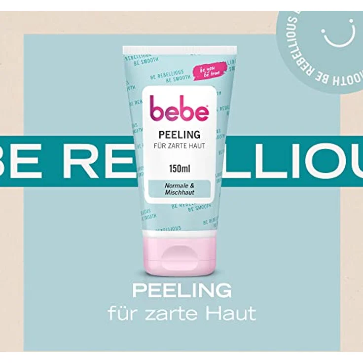 bebe Peeling für zarte Haut (150 g), sanfte Gesichtsreinigung mit Aprikosenextrakt & -Duft, gründliche Hautreinigung für normale Haut & Mischhaut – Bild 2