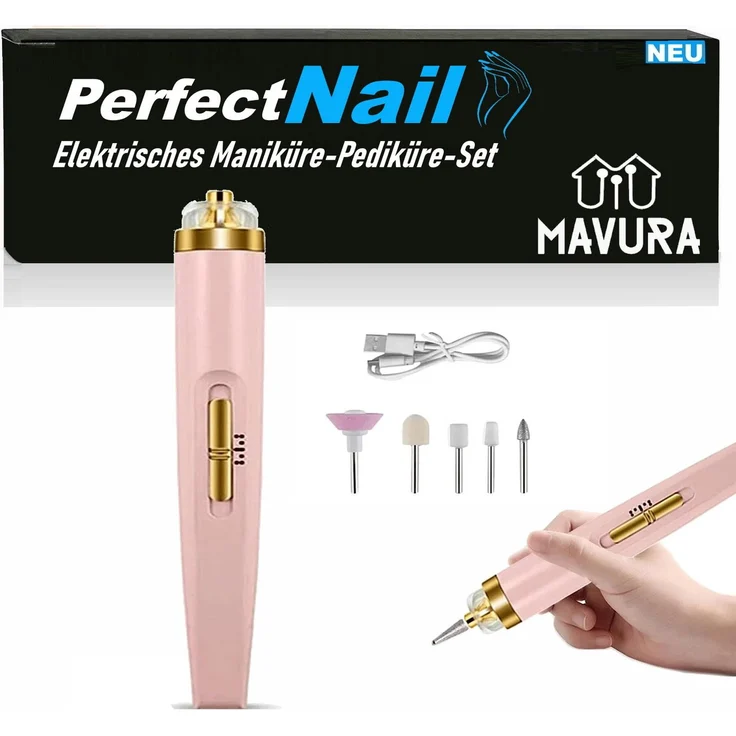 MAVURA Maniküre-Pediküre-Set PerfectNail Elektrisches Maniküre Profi Set Pediküre Nagelfräser, Nagelfeile Kit elektrisch - Preisvergleich