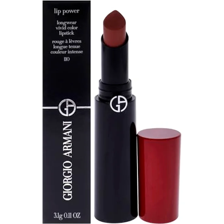 GIORGIO ARMANI Lip Power Nr.110 Mania, 3,1 g - Satinierte Lippenfarbe mit langanhaltender Deckkraft – Bild 1