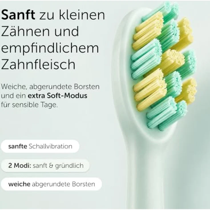 WonderSmile Wondersmile Kids Schallzahnbürste Magic Mint, elektrische Kinderzahnbürste ab 3 Jahren, 2 Putzmodi, Timer, 30 Tage Akku, induktive Ladestation – Bild 3
