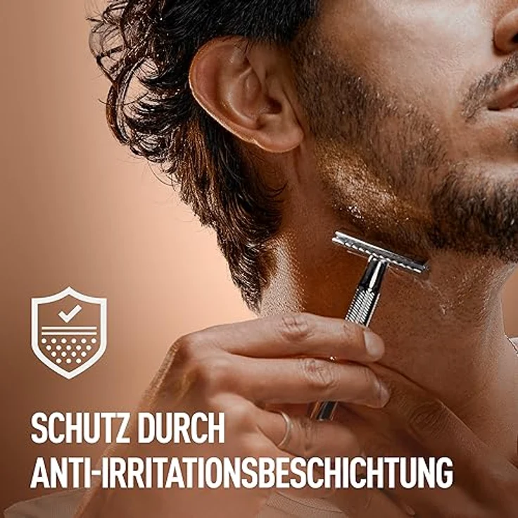 King C. Gillette Double Edge Safety Razor, Rasierhobel für Männer, + 5 Klingen – Bild 3