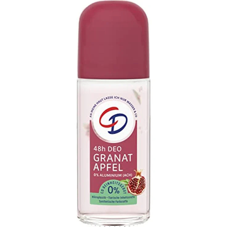 CD BIO Deo Roll-On 'Granatapfel', 50 ml, Deodorant ohne Aluminiumsalze, langanhaltender Schutz für 48 h, veganes Hautpflegeprodukt, für empfindliche Haut geeignet – Bild 1