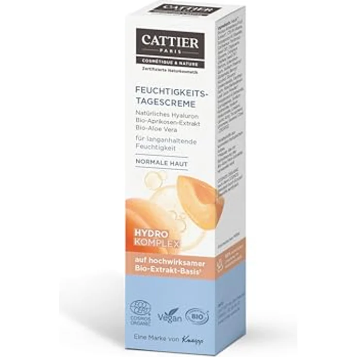 Cattier Feuchtigkeits-Tagescreme 30 ml, Tagescreme mit Bio-Aprikosen-Extrakt, Bio-Aloe Vera und natürlichem Hyaluron – Bild 3