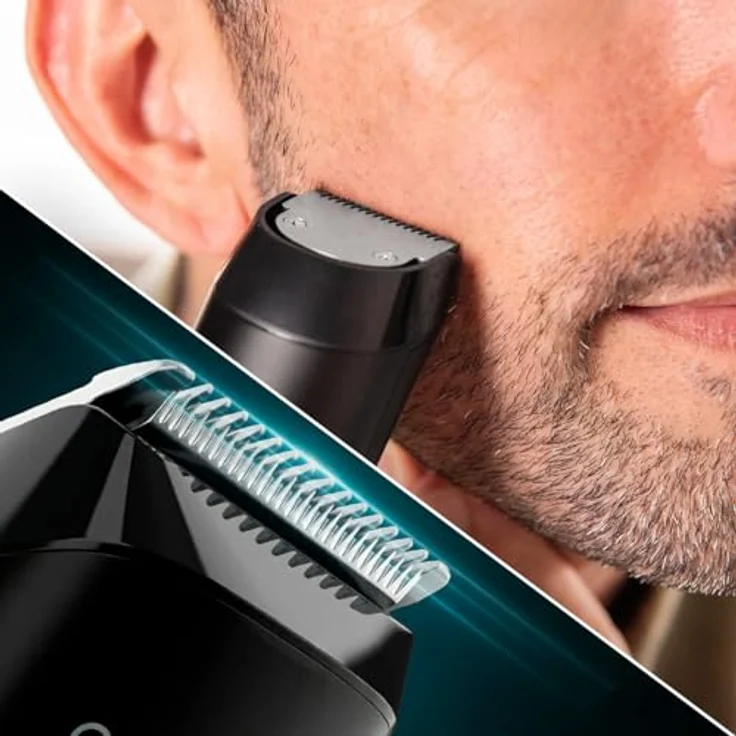 Cecotec Barttrimmer PrecisionCare Barber Elite, Edelstahlklingen, 120 Minuten Akkulaufzeit, wasserbeständig, mit zwei verstellbaren Kammaufsätzen – Bild 3