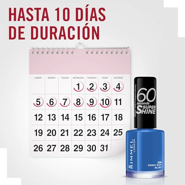 Rimmel London 60 Seconds Super Shine Schnelltrocknender Nagellack 8 ml Farbton 828 Danny Boy, Blue! – Bild 6