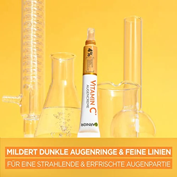 Garnier Vitamin C Anti-Müdigkeits Augencreme, Für eine strahlende und wache Augenpartie, Gegen Augenringe und Krähenfüße, Glow Booster Augenpflege, SkinActive, 1 x 15 ml – Bild 3