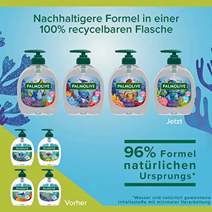 Palmolive Seife Aquarium 300 ml, mit verschiedenen Motiven der Unterwasserwelt, für alle Hauttypen, flüssige Handseife – Bild 2
