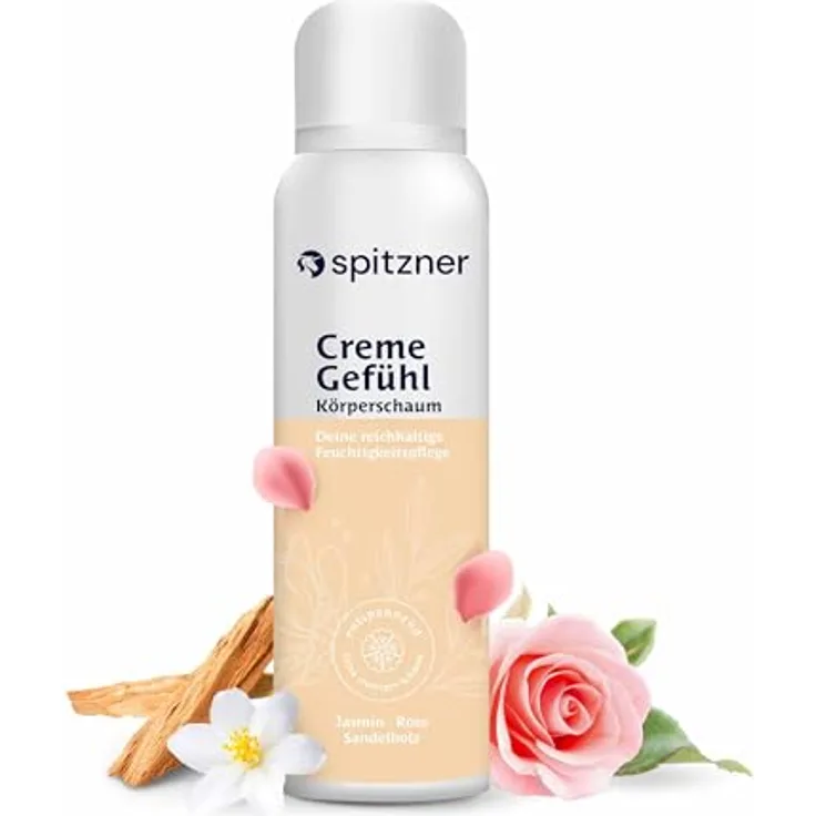 spitzner Körperschaum CremeGefühl mit Jojobaöl und Vitamin E, 200 ml, blumiger Duft