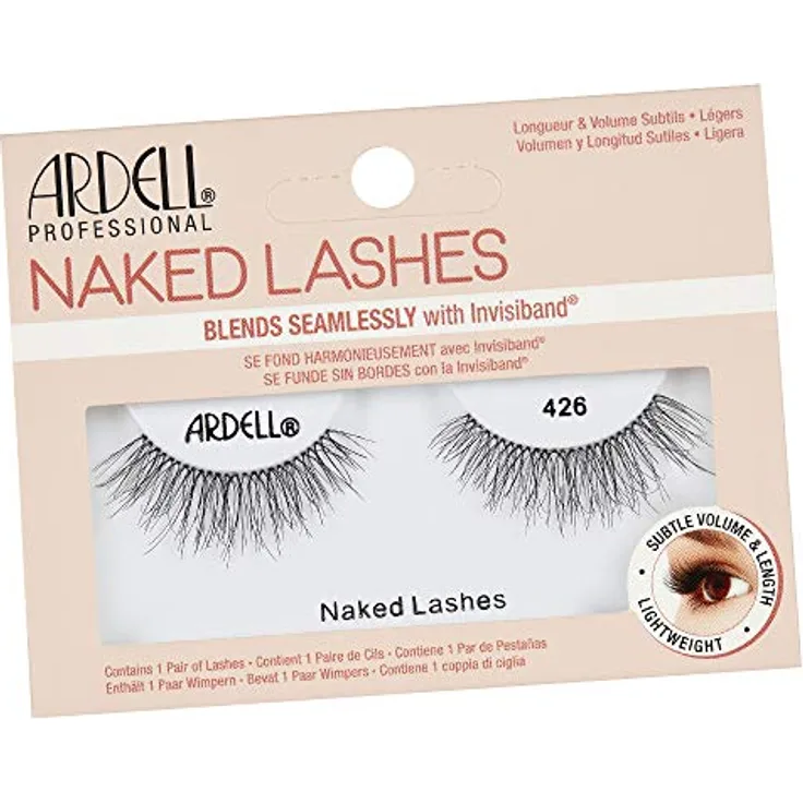 ARDELL Naked Lashes Echthaarwimpern 426-1 Paar künstliche Wimpern natürlich aus Echthaar, vegan, wieder verwendbar | Natural Fake Lashes zum Kleben