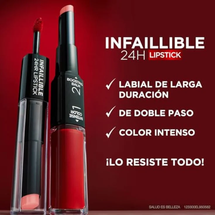 L’Oréal Paris Infaillible 2-Step Lippenstift, 5,7 g, langanhaltende Farbe bis zu 24 Stunden, INFINITE INTIMACY – Bild 5