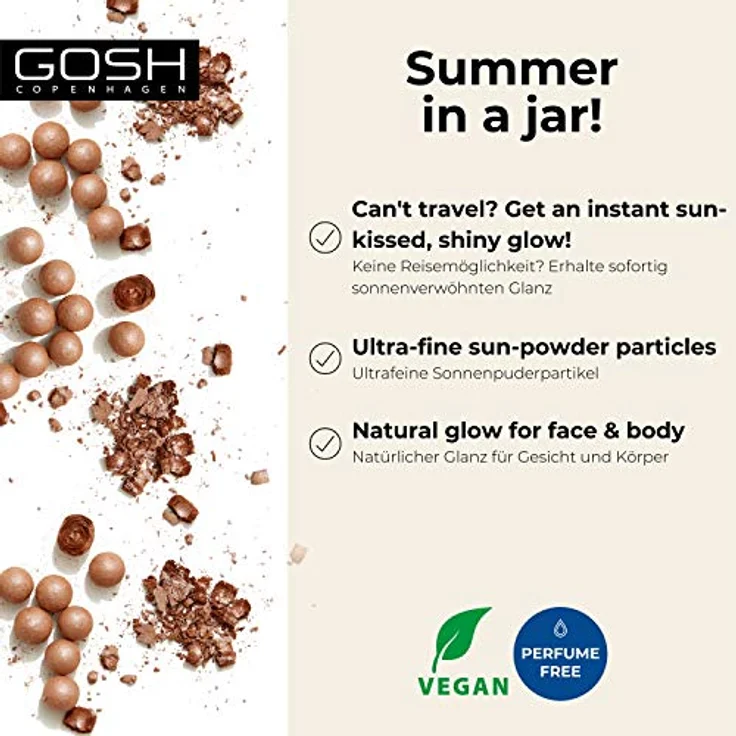 Gosh Precious Pearls, bronzierende Perlen zum Tönen, 25 g, mattierendes Puder für ein langanhaltendes Finish – Bild 2