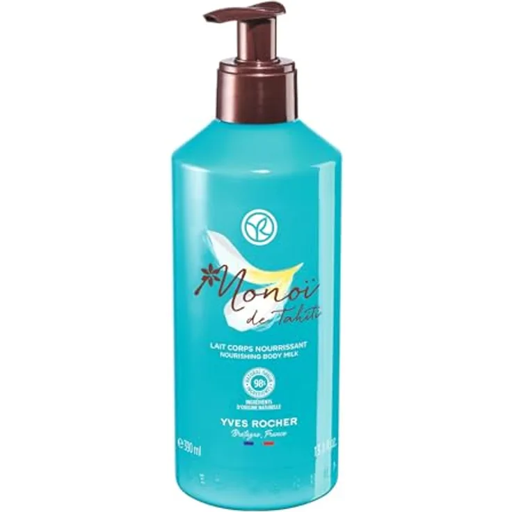 Yves Rocher Nährende Monoï Körpermilch-Crème, 390ml - IntensiveFeuchtigkeit & Pflege für alle Hauttypen, schmelzende Textur mit Monoï de Tahiti