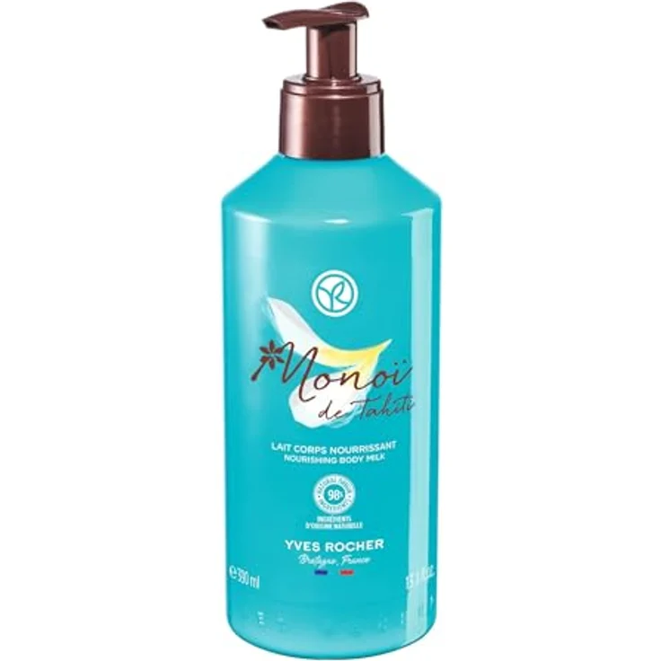 Yves Rocher Nährende Monoï Körpermilch-Crème, 390ml - IntensiveFeuchtigkeit & Pflege für alle Hauttypen, schmelzende Textur mit Monoï de Tahiti – Bild 1