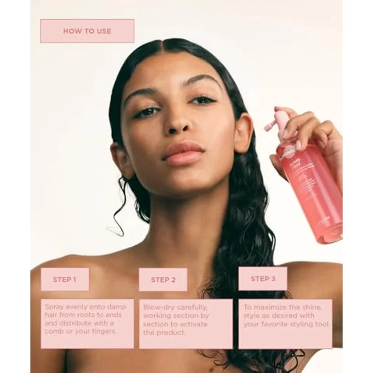 Maria Nila Glass Coat, Schützender Hitzeschutz-Spray für das Haar, 200 ml, intensiv feuchtigkeitsspendend, glänzendes Finish – Bild 4