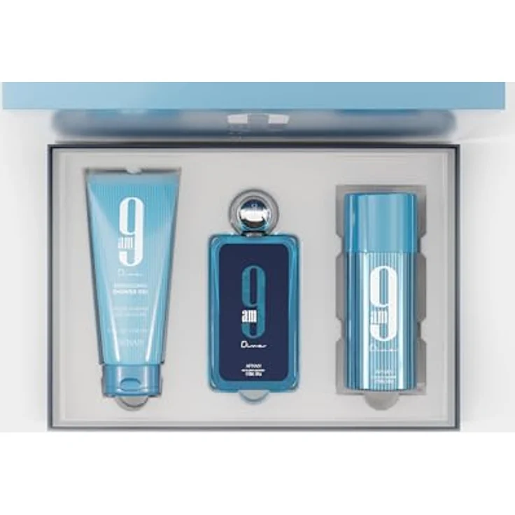 Afnan 9 Am Dive Parfüm Geschenkset, Eau de Parfum (96.4 g), Duschgel (142.7 g), Deodorant (142.7 g) – Bild 3