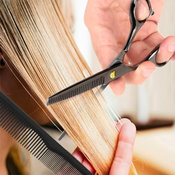 OCBA 6 Zoll Friseurschere, professionelle Haarschneideschere mit ergonomischem Design, schwarzer Satz für präzise Schnitte bei Friseuren und im Heimgebrauch – Bild 5