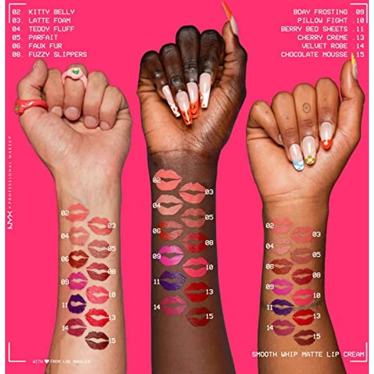 NYX Professional Makeup Smooth Whip Matte Lip Cream, pflegender Lippenstift mit hoher Pigmentierung und Shea- sowie Kakaobutter, 4 ml, Farbe FAUX FUR – Bild 12
