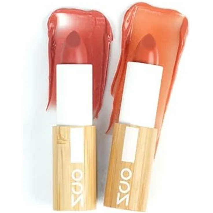 Zao Lippenpflege Bamboo Color & Repulp Balm, feuchtigkeitsspendender Lippenbalsam mit pflanzlichen Pigmenten in Pink Nude, 3,5 g – Bild 2