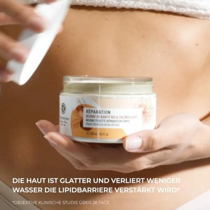 Yves Rocher Whipped Body Repair Butter 250ml| Geglättete und intensiv genährte Haut | Repair-Körperbutter für trockene und extratrockene Haut – Bild 4