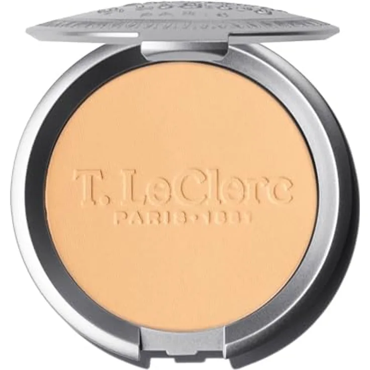 T. LeClerc PARIS 1881 Kompaktes Reispulver 01 Apricot Gesichtspuder mattierend fixierend langanhaltend 9g Vegan Frankreich hergestellt