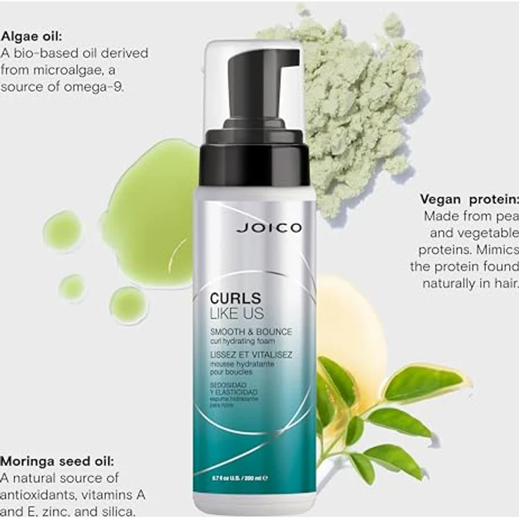 Joico Curls Like Us Smooth & Bounce, Haarschaum für Locken mit leichtem Halt, 200 ml, Frizz- und Feuchtigkeitschutz für 72 Stunden – Bild 4