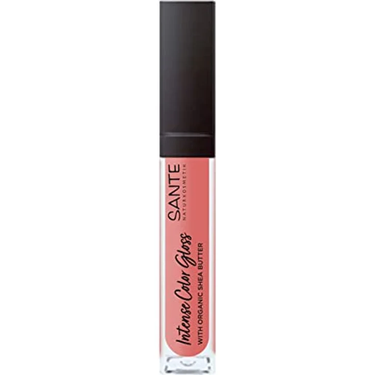 Sante Naturkosmetik Natürlicher Lipgloss mit glänzendem Finish, Mit Sheabutter für gepflegte Lippen, Intense Color Gloss, Nr. 04 Sparkling Coral, 1 x 5,3 ml – Bild 1