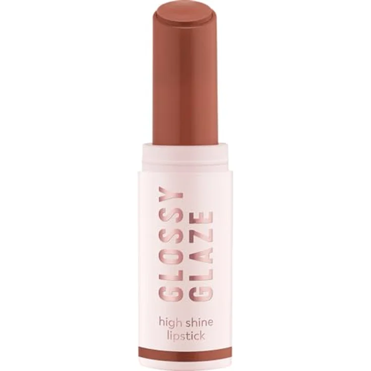essence cosmetics GLOSSY GLAZE high shine lipstick, Nr. 01 Braun, hochpigmentiert, glänzend, farbintensiv, vegan, ölfrei, ohne Parabene, 1er Pack (1.9g) – Bild 1