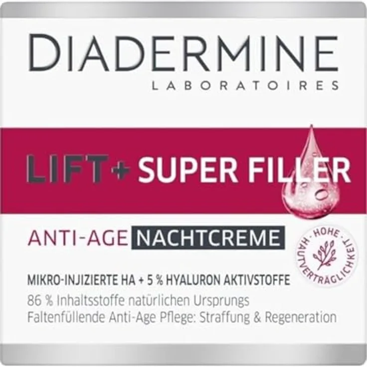 Diadermine Lift Nachtpflege Super Filler Nachtcreme Faltenfüllende Anti-Age Pflege 50 ml