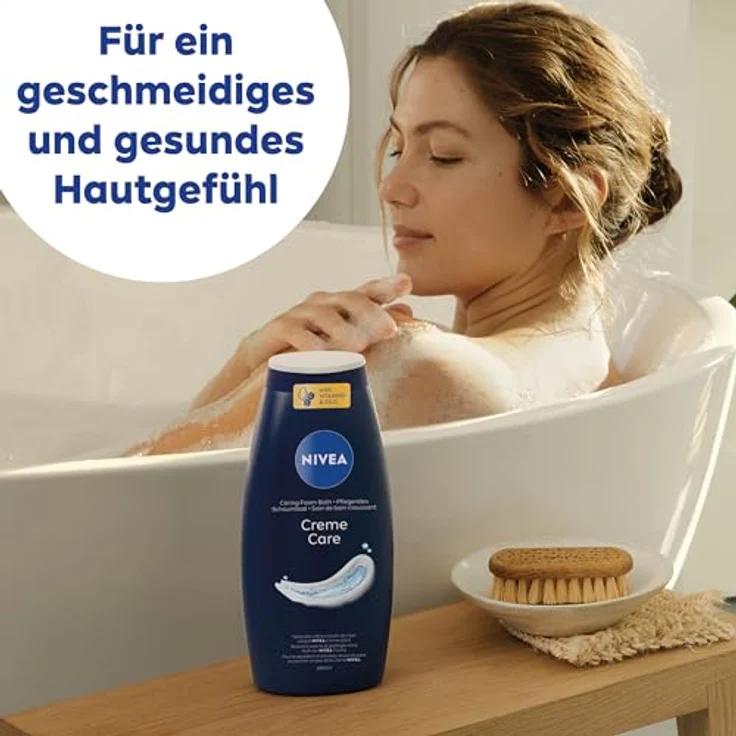 NIVEA Creme Care Pflegendes Schaumbad, pflegender Badezusatz mit entspannendem Duft, hautschützendes Entspannungsbad für ein verwöhntes Hautgefühl (650 ml) – Bild 5