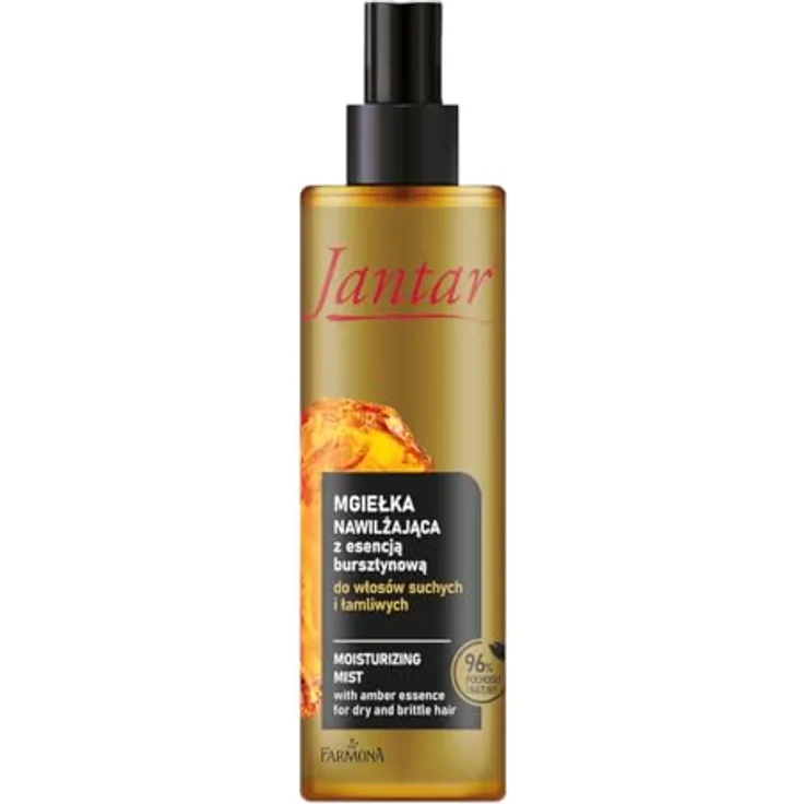 FARMONA Jantar Feuchtigkeitsspray mit Amber-Essenz, 200 ml für trockenes und brüchiges Haar, vegane Leave-In-Pflege