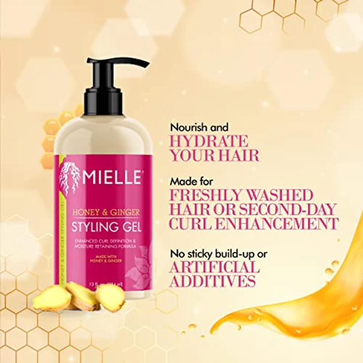 Mielle Organics Honey and Ginger Styling Gel 13oz, weiß, 384 ml (1er Pack) – Bild 4