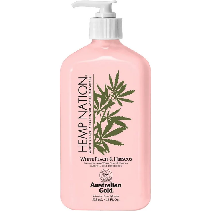 Australian Gold Hemp Nation White Peach Hibiscus, After Sun & Tan Extender Hautpflege mit Hanfsamenöl, 535ml