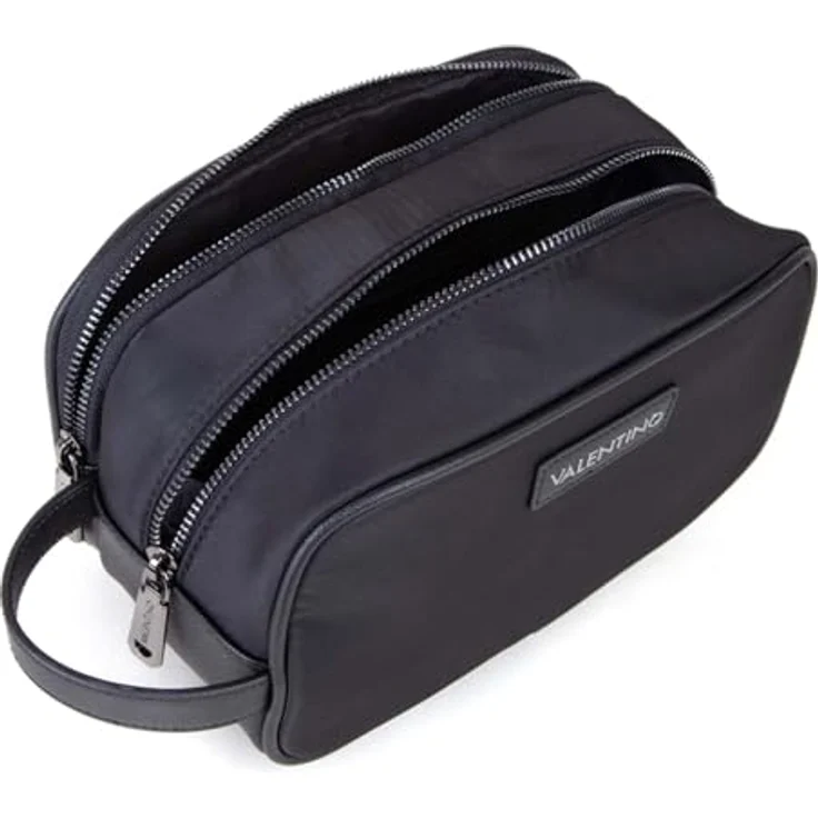 VALENTINO Cardano Soft Cosmetic Case Nero, eleganter Kulturbeutel für Reisen und Zuhause, Maße 23,5 x 14 x 11,5 cm – Bild 3
