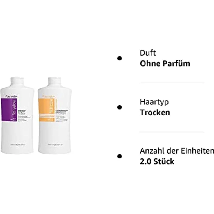 Fanola No Yellow Anti-Gelb-Shampoo + Nutri Care Conditioner - 2000 ml – Bild 2