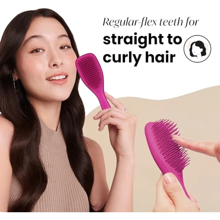 Tangle Teezer Ultimate Detangler Haarbürste, Mini-Haarbürste für Reisen, kleine Hände und alle Haartypen, elektrische Himbeere – Bild 3